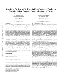 How Have We Reacted To The COVID-19 Pandemic? Analyzing Changing Indian
  Emotions Through The Lens of Twitter