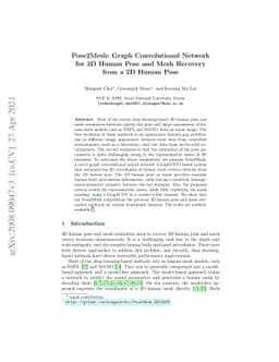 Pose2Mesh: Graph Convolutional Network for 3D Human Pose and Mesh
  Recovery from a 2D Human Pose