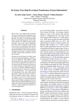 Do Syntax Trees Help Pre-trained Transformers Extract Information?