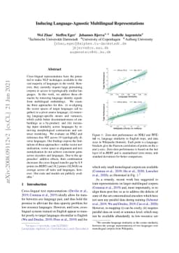 Inducing Language-Agnostic Multilingual Representations