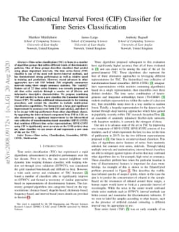 The Canonical Interval Forest (CIF) Classifier for Time Series
  Classification