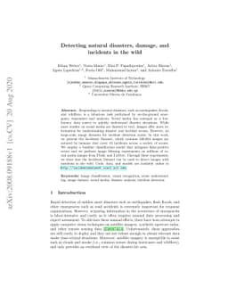 Detecting natural disasters, damage, and incidents in the wild