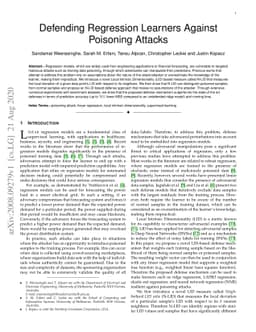 Defending Regression Learners Against Poisoning Attacks