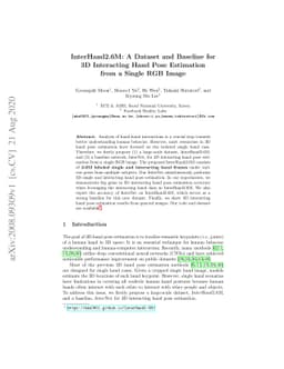 InterHand2.6M: A Dataset and Baseline for 3D Interacting Hand Pose
  Estimation from a Single RGB Image