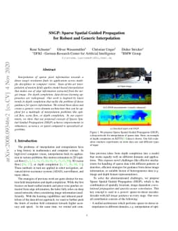 SSGP: Sparse Spatial Guided Propagation for Robust and Generic
  Interpolation