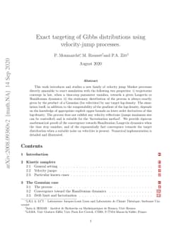 Exact targeting of Gibbs distributions using velocity-jump processes