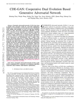 CDE-GAN: Cooperative Dual Evolution Based Generative Adversarial Network