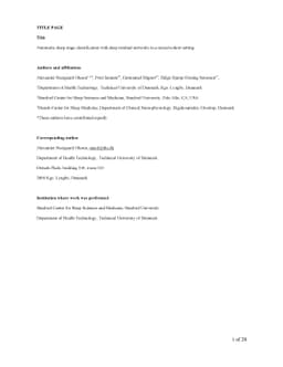 Automatic sleep stage classification with deep residual networks in a
  mixed-cohort setting