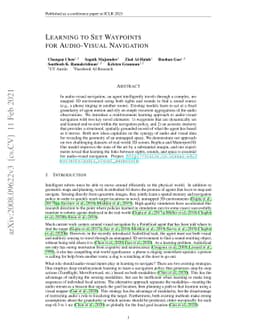 Learning to Set Waypoints for Audio-Visual Navigation