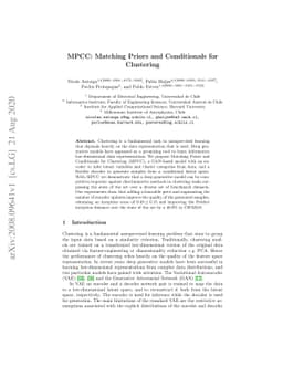 MPCC: Matching Priors and Conditionals for Clustering