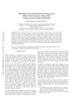 Blending of Learning-based Tracking and Object Detection for Monocular
  Camera-based Target Following