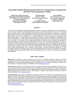 Generating synthetic photogrammetric data for training deep learning
  based 3D point cloud segmentation models