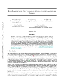 DeepLandscape: Adversarial Modeling of Landscape Video