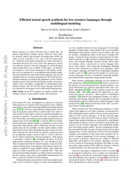 Efficient neural speech synthesis for low-resource languages through
  multilingual modeling