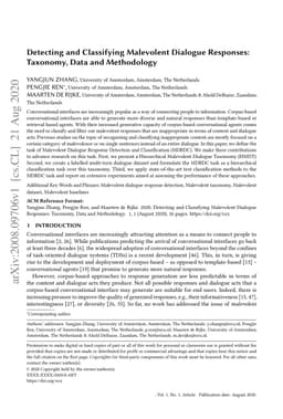 Detecting and Classifying Malevolent Dialogue Responses: Taxonomy, Data
  and Methodology