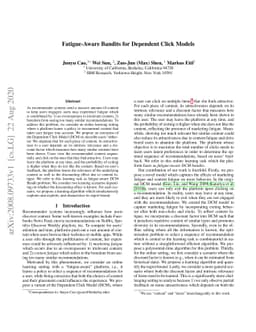 Fatigue-aware Bandits for Dependent Click Models