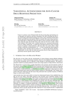 Variational Autoencoder for Anti-Cancer Drug Response Prediction
