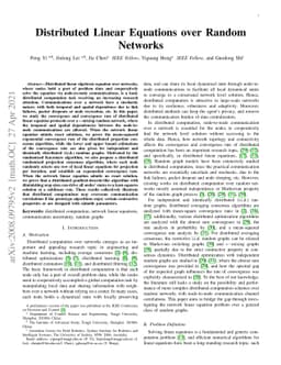 Distributed Linear Equations over Random Networks