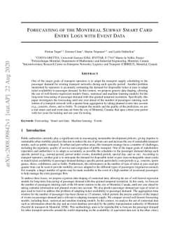 Forecasting of the Montreal Subway Smart Card Entry Logs with Event Data