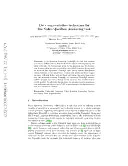 Data augmentation techniques for the Video Question Answering task