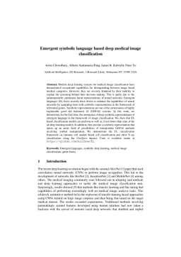 Emergent symbolic language based deep medical image classification