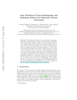 Joint Modeling of Chest Radiographs and Radiology Reports for Pulmonary
  Edema Assessment