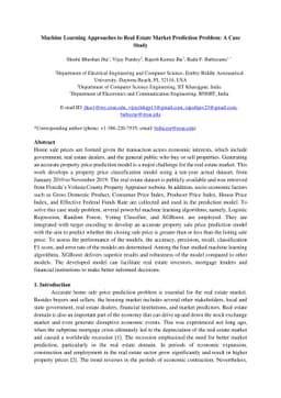 Machine Learning Approaches to Real Estate Market Prediction Problem: A
  Case Study
