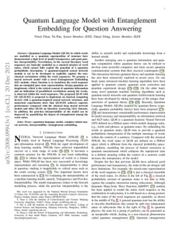 Quantum Language Model with Entanglement Embedding for Question
  Answering