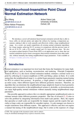 Neighbourhood-Insensitive Point Cloud Normal Estimation Network