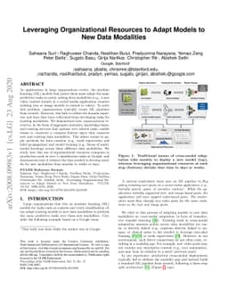 Leveraging Organizational Resources to Adapt Models to New Data
  Modalities