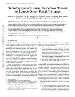 Geometry-guided Dense Perspective Network for Speech-Driven Facial
  Animation