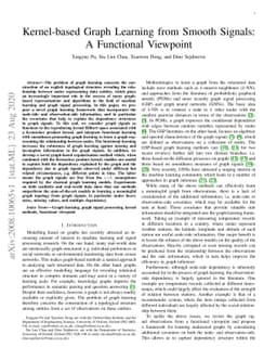 Kernel-based Graph Learning from Smooth Signals: A Functional Viewpoint