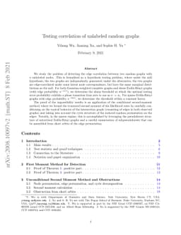 Testing correlation of unlabeled random graphs