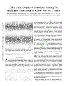 Drive Safe: Cognitive-Behavioral Mining for Intelligent Transportation
  Cyber-Physical System