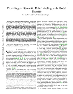Cross-lingual Semantic Role Labeling with Model Transfer