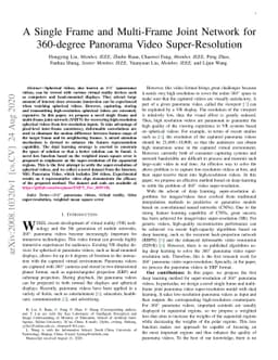 A Single Frame and Multi-Frame Joint Network for 360-degree Panorama
  Video Super-Resolution