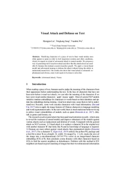 Visual Attack and Defense on Text