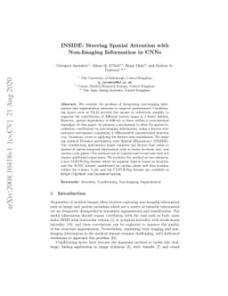 INSIDE: Steering Spatial Attention with Non-Imaging Information in CNNs