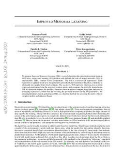 Improved Memories Learning