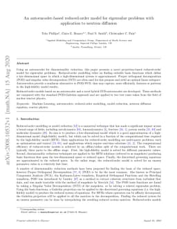 An autoencoder-based reduced-order model for eigenvalue problems with
  application to neutron diffusion