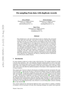 On sampling from data with duplicate records