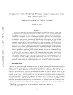 Compressive Phase Retrieval: Optimal Sample Complexity with Deep
  Generative Priors