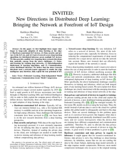 New Directions in Distributed Deep Learning: Bringing the Network at
  Forefront of IoT Design