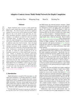 Adaptive Context-Aware Multi-Modal Network for Depth Completion