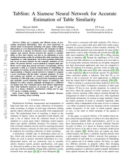 TabSim: A Siamese Neural Network for Accurate Estimation of Table
  Similarity