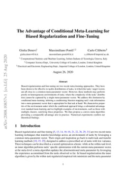 The Advantage of Conditional Meta-Learning for Biased Regularization and
  Fine-Tuning