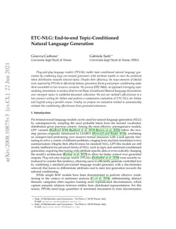 ETC-NLG: End-to-end Topic-Conditioned Natural Language Generation