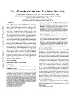 Query Understanding via Intent Description Generation