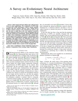 A Survey on Evolutionary Neural Architecture Search