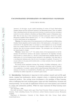 Unconstrained optimisation on Riemannian manifolds
